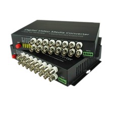 16 port Video over Optical Fiber Optic Extender Extension Converter FC TX RX Kit