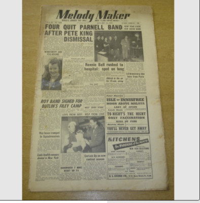 MELODY MAKER 1953 JANUARY 10 JACK PARNELL RONNIE BALL HARRY ROY BUTLINS  +