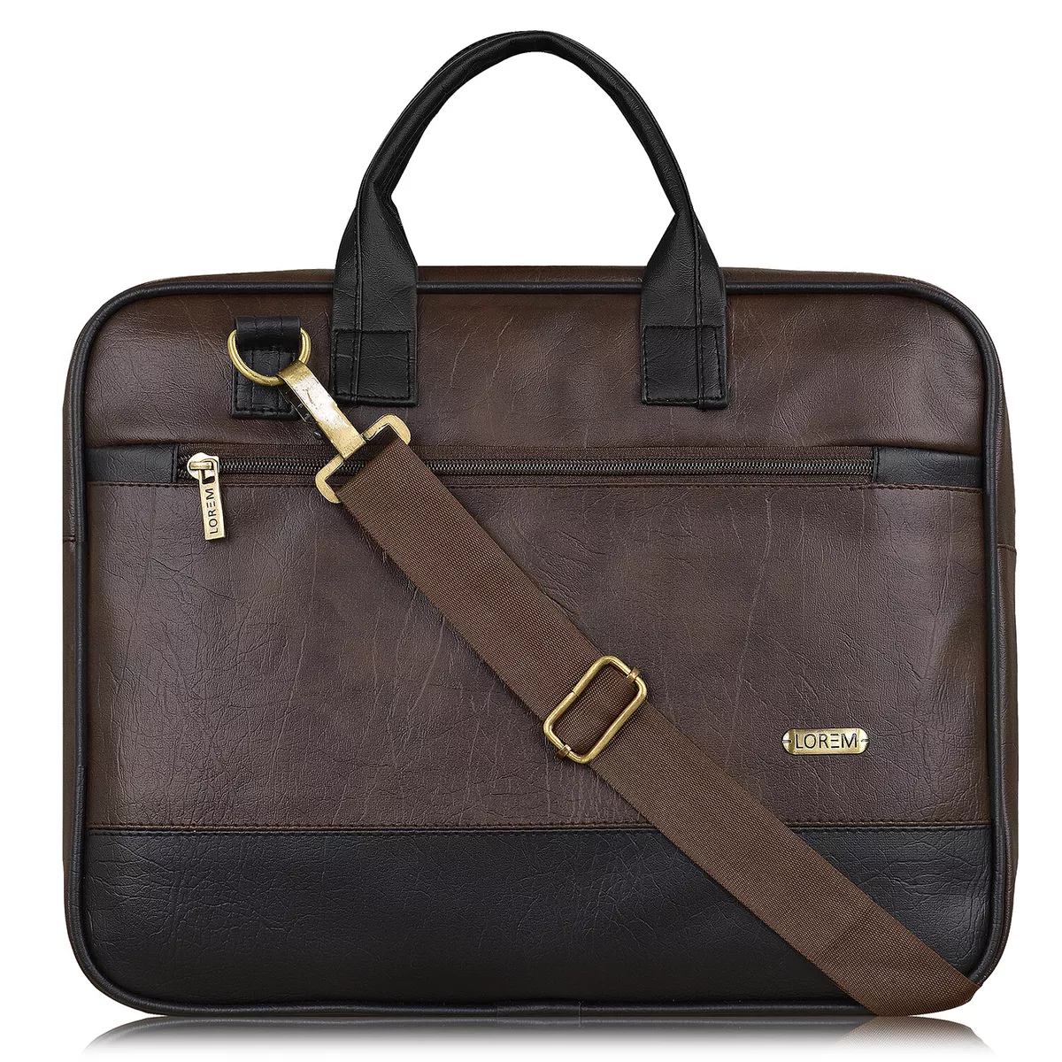 Laptop bags Faux Synthetic Leather Briefcase Shoulder Handbag