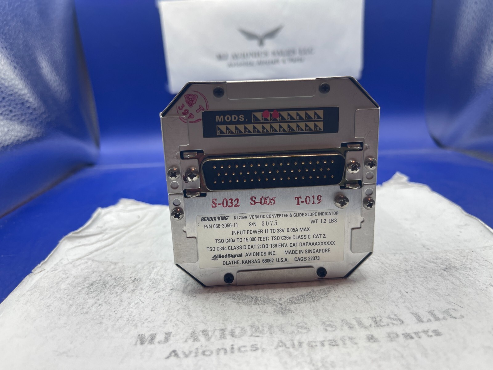 KING KI-209A VOR/LOC/ CONVERTER & GLIDE/SLOPE INDICATOR WITH FRESH FAA ...