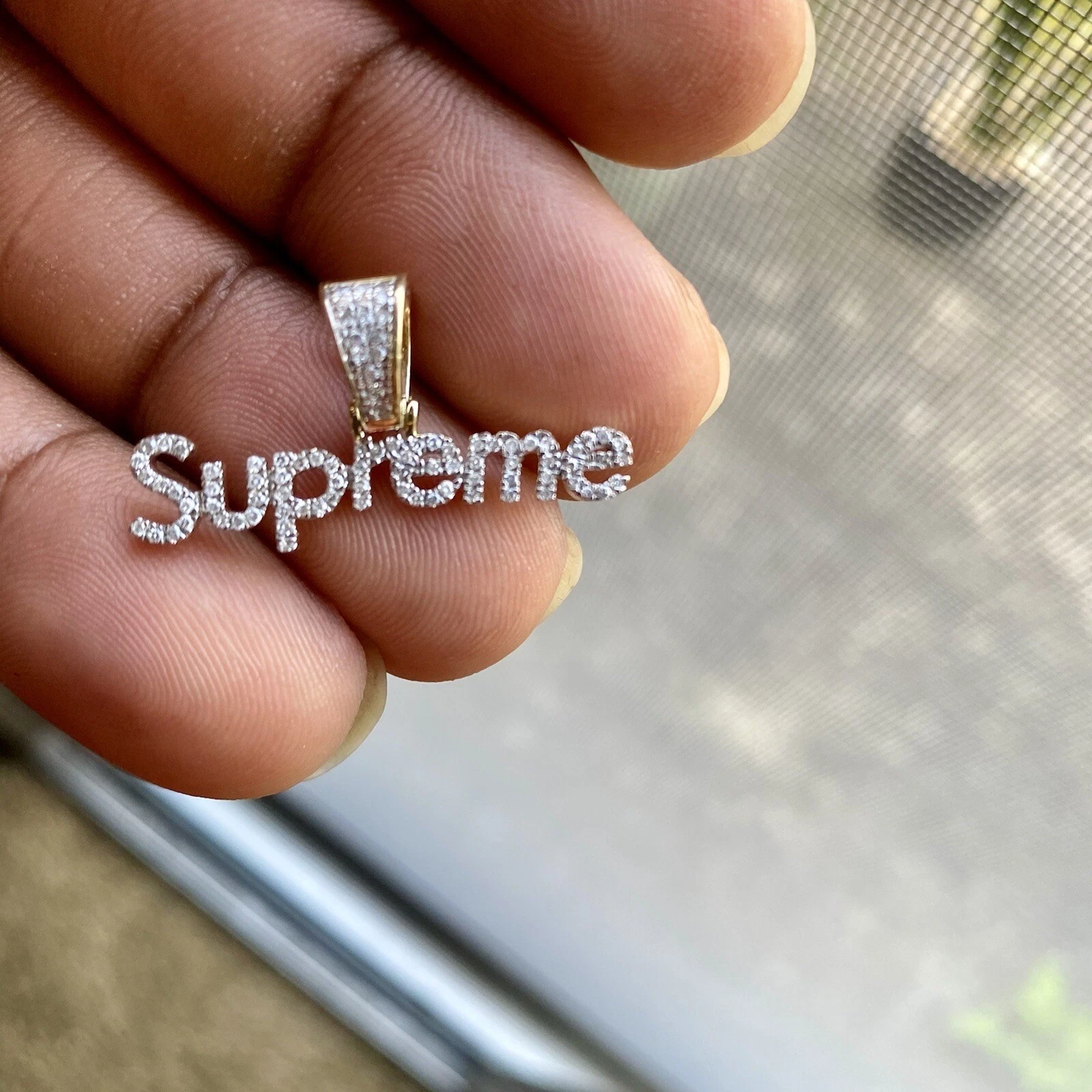 Pendentif suprême personnalisé véritable or jaune 10 carats diamant