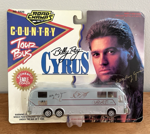 Vintage NEU Road Champs Country Tour Bus Billy Ray Cyrus 1993 Silber Druckguss
