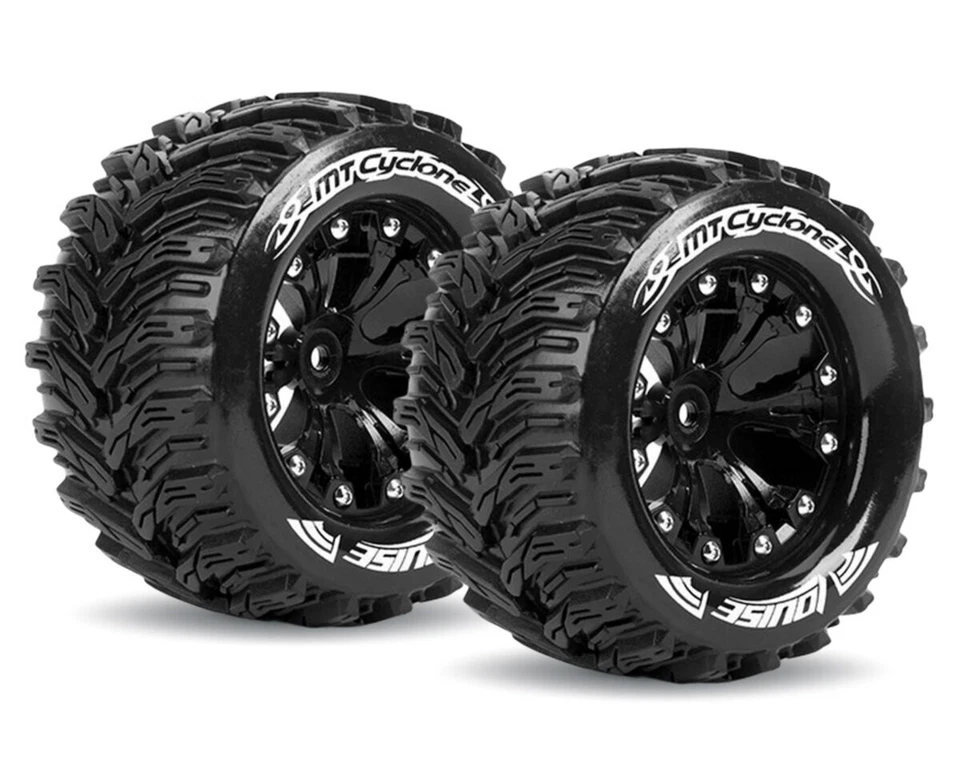 LOUISE MT Cyclone Reifen soft auf Felge Monster Truck 2.8 1/2 Offset LOUT3226SBH
