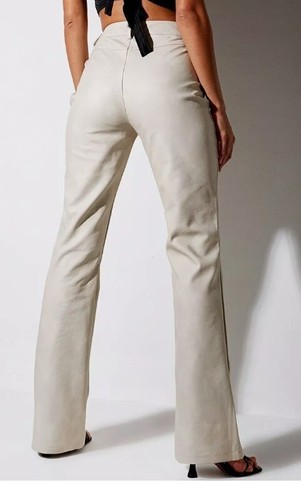 MOTEL ROCKS Zoven Trousers in PU Matte Stone (mr60) - Picture 2 of 2