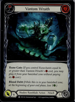 Van Tom Wraith Vantom Wraith DTD158 Foil Red Flesh and Blood TCG FAB TCG | eBay