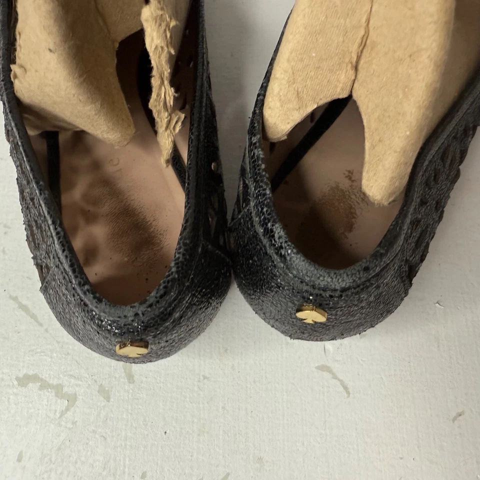 Mocasín Kate Spade New York Caffrey Floral Corte Láser Cuero Negro Para Mujer 7 Foto 4 de 4