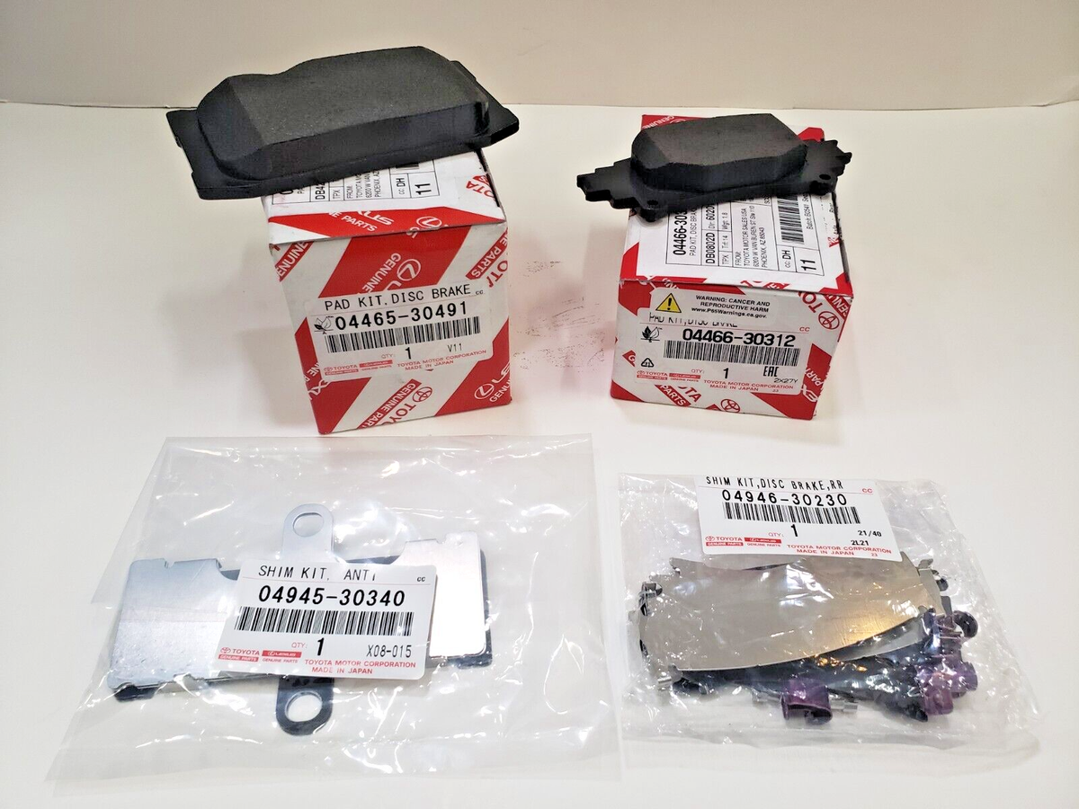 LEXUS OEM FACTORY F-SPORT FRONT/REAR BRAKE PADS AND SHIM KIT