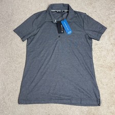 NWT Travis Mathew Mens Small Polo Shirt Gray Prestige77 Tech Pima Cotton Casual