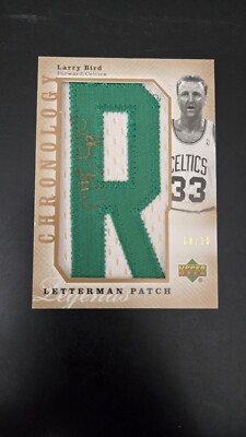 2006-07 LARRY BIRD CHRONOLOGY GOLD LETTERMAN AUTO PATCH SP #8/10! AUTOGRAPH! HOF