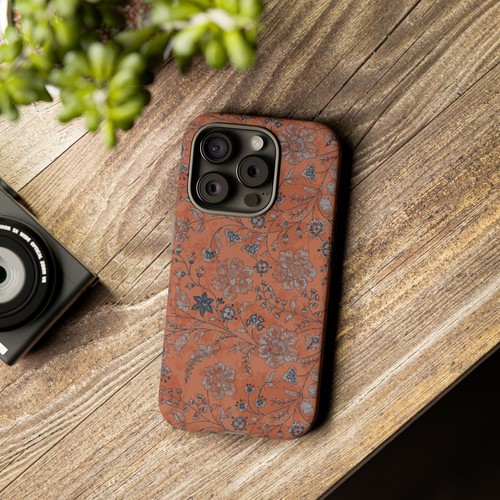 Indian Chintz Inspired Phone Case, Vintage Copper Colored Floral Print Boho Chic - Picture 23 of 177