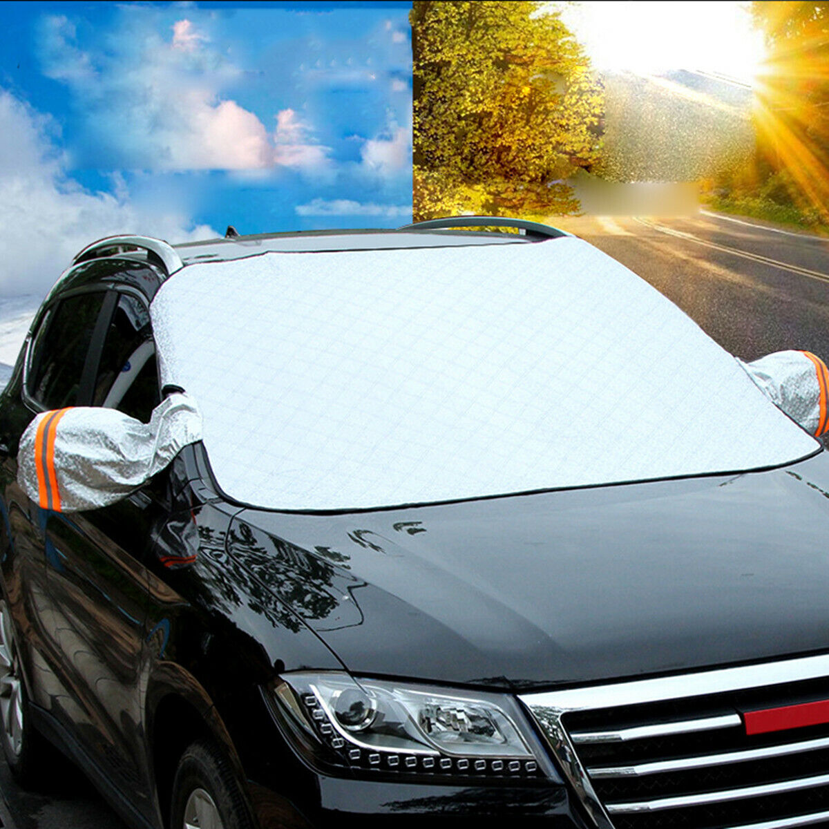 Car Windshield Snow Cover Ice Shield FrostGuard Window Shade Fits Mazda  Vehicles