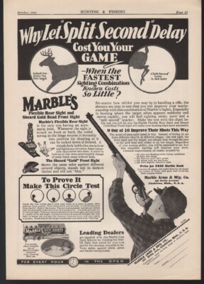 1929 MARBLE ARMS SPORT GAME HUNT PEEP SIGHT TARGET BUCK FOLD QUICK AIM 21831