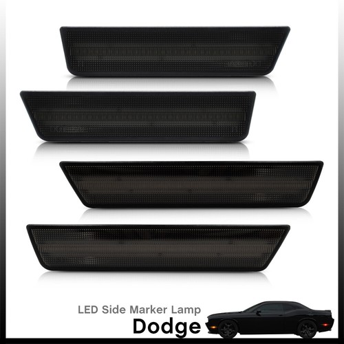Lente de humo luz marcadora lateral LED para Dodge Challenger frontal ámbar rojo trasero 08-14 - Imagen 3 de 6