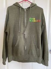 BOB MARLEY Windbreaker Hoodie Mens Medium ZION ROOTSWEAR Reggae - Worn Once