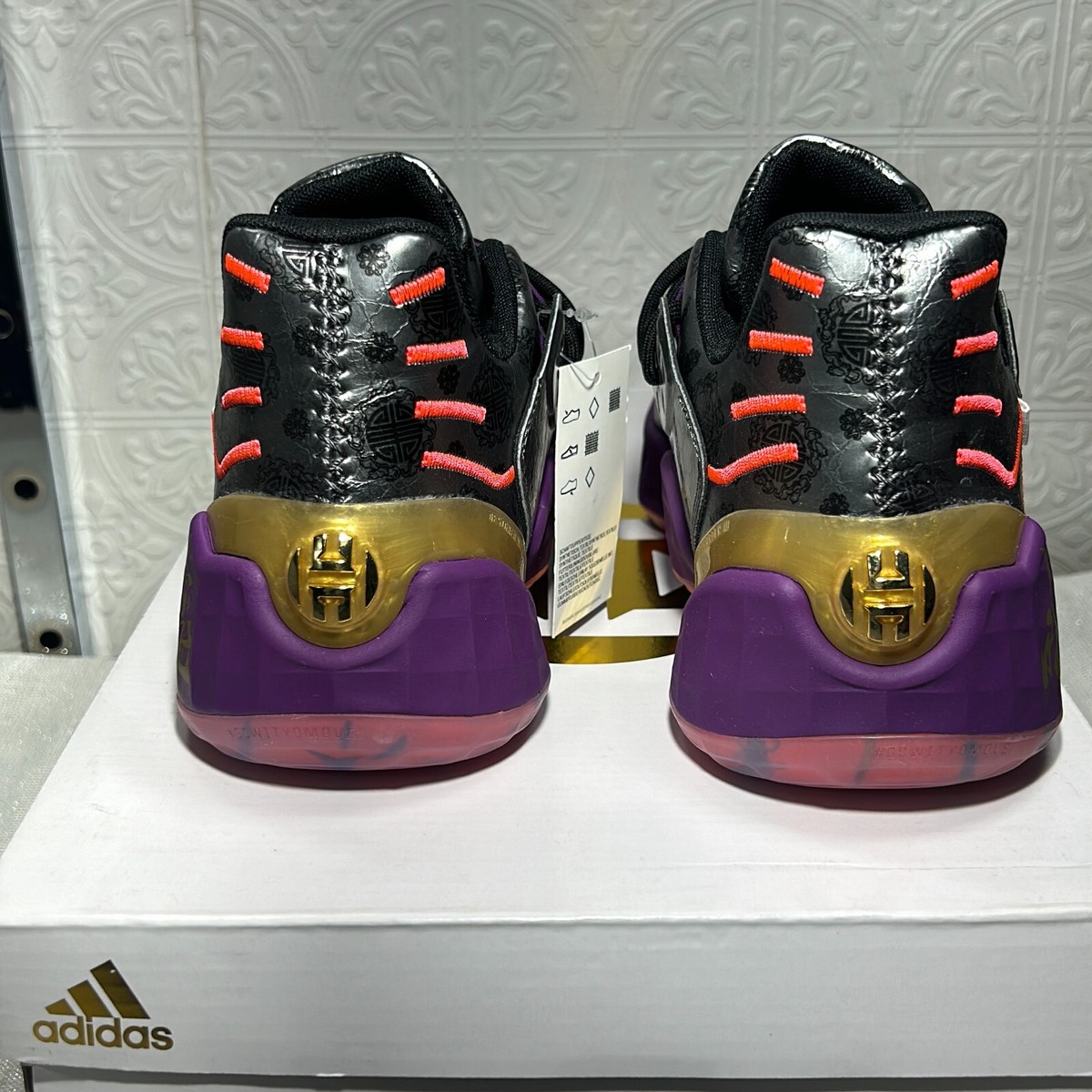 Adidas Harden Vol. 4 GCA Basketball Shoes FW3884 Black Lace Up 