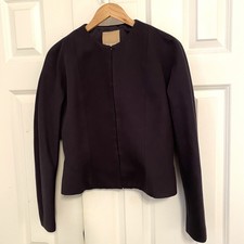 Pascal Millet  Blazer Jacket Collarless Black Size Fr 36 Or 2
