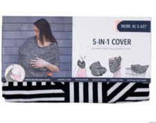 Nursing Cover, Car Seat Shopping Cart Cover Bebe Au Lait 5-in-1 New