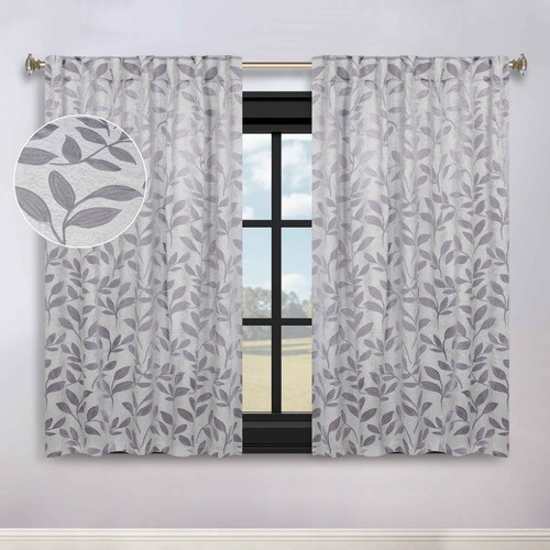Leaves Washable Room Darkening 52" Back Tabs Blackout Curtains, Set of 2 - Picture 74 of 156