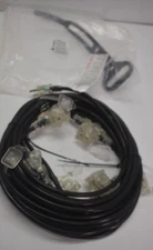 50 Ft Power Extension Cord 3 Prong 5 Nema 5-15R Female Sock Orange LED