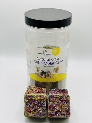 Floral Grass Cube Treat With Petals  for Rabbit, Hamsters, and Guinea Pigs