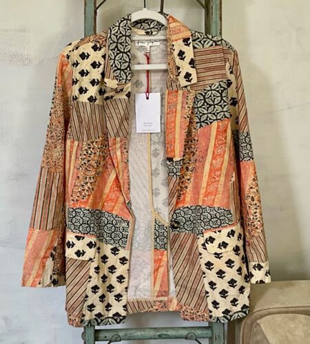 Free People Block Party Summer 3pc Set Patchwork Print Bandeau Pant Blazer S NWT - Picture 9 of 11