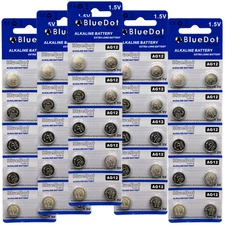 50 BlueDot AG12 386A LR43 SR43SW LR1142 301 SR43 RW84 Alkaline Watch Battery USA