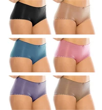 3,6 or12 Satin Silky Boyshort Booty Shorts NYLON Sissy Bikini Panties Boxer 6305