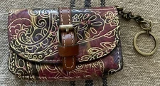 Patricia Nash Coin/Card Wallet With Attached Key Ring