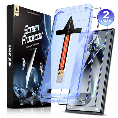 MAGIC JOHN 2Pack for Samsung Galaxy S24 Ultra Tempered Glass Screen Protector