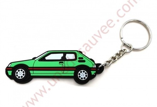 PORTE-CLÉ PEUGEOT 205 GTI VERT GRIFFE FLUORITE - Afbeelding 1 van 1