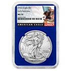 2022 $1 American Silver Eagle NGC MS70 ER Black Label Blue Core