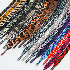 FLAT with Fashion Print SHOE LACES Sneaker Boot Casual Shoe Strings