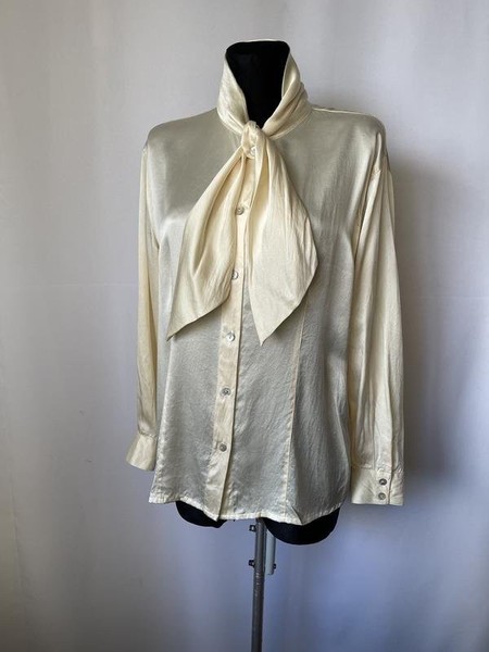 Women Peter Hahn Shirt Beige Silk 44 / XXL / 52