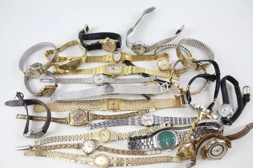 25 x Womens Wristwatches Vintage Hand Wind / Auto UNTESTED - Job Lot