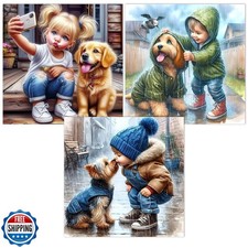 igoodom Diamond Art Kits for Adults, 3 Pack Animal Dog Diamond Painting Kit,