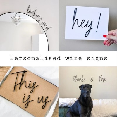 Personalisierte Drahtwörter, individuelles Schild, Wohndeko, Wandbilder