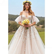 Off The Shoulder A Line Wedding Dress Customized hochzeitskleid Country