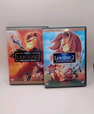Disney's LION KING DVDs (2) Lion King & Lion King 2 Simba's Pride 2 Disc Edition