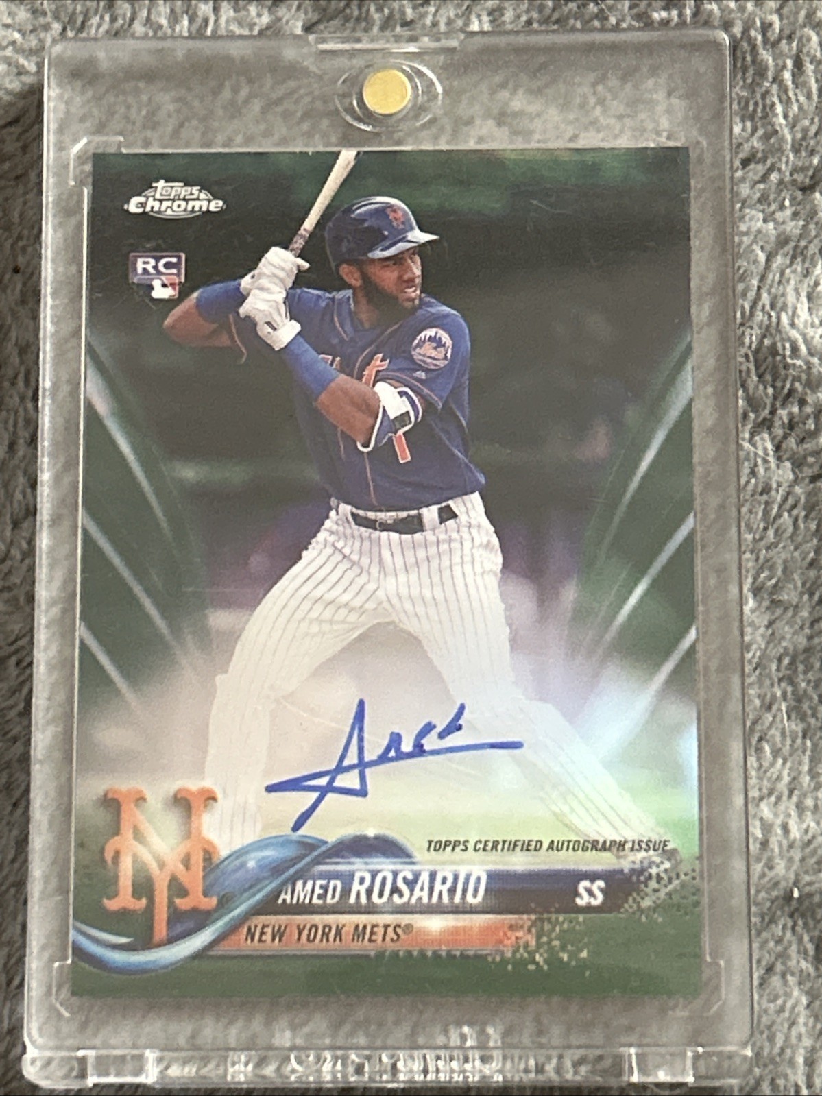 2018 Topps Chrome - Amed Rosario #RA-AR Green Auto RC 22/99 MINT+/GEM