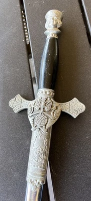 Vintage Ornate Knights of Columbus Masonic Decorated Ceremonial Sword & Scabbard - Image 1 of 4