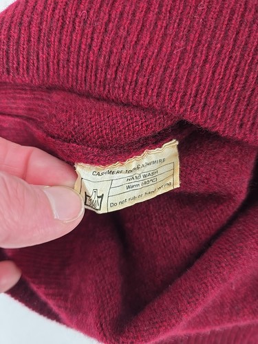 Vtg 70s Burgundy Jaeger Cashmere Vest Size 42 Made In Scotland - 100% Cashmere - Imagen 4 de 6