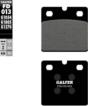Pastillas de freno semimetálicas Galfer Brakes Galfer FD013G1054 Performance negras Foto 2 de 4