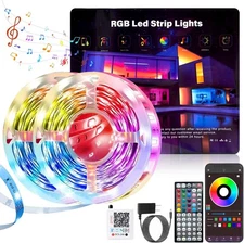 LED Lights for Bedroom 150FT, RGB Strip Music Sync, 150 ft, White 