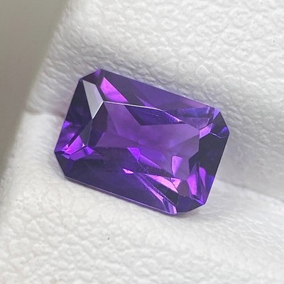 0.96ct Amethyst Royal Purple Natural Octagon Step Cut Facet Gem From Sri Lanka