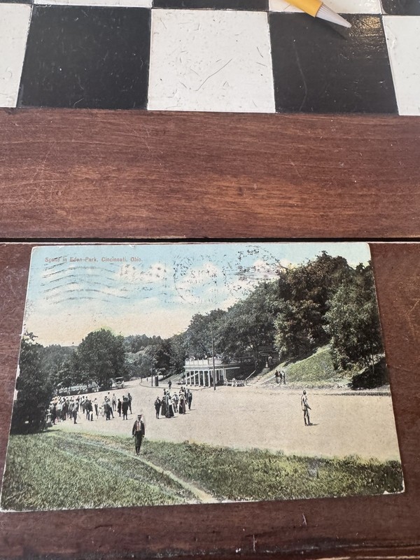 Cincinnati Ohio Eden Park  Vintage Postcard Postmark 1910
