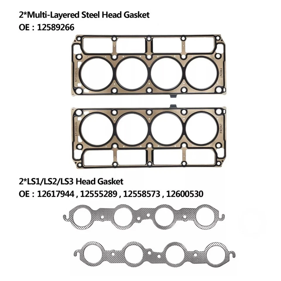 For GMC Sierra 5.3L 4.8L Chevy Silverado 1500 Tahoe 2002-06 Head Full Gasket Set Foto 4 de 4