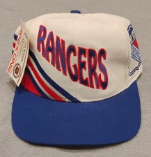 Vintage NHL N.Y Rangers Snapback Hat Apex One Deadstock NWT Wraparound/Patches