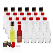 3oz Mini Hot Sauce Bottles Complete Set 24pk; w/ Cap, Bands, Drippers