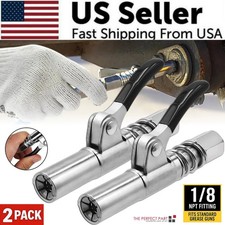 2 Pack Grease Gun Coupler High Pressure Quick Release Lock Oil Injection Nozzles