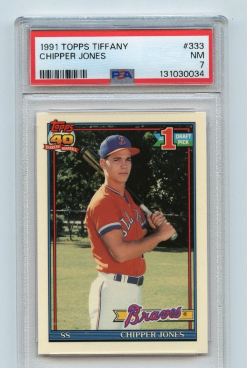 1991 Topps - Chipper Jones Tiffany PSA 7 #333 (RC)